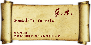 Gombár Arnold névjegykártya